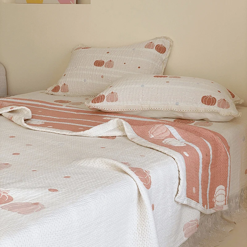 Soft Ownkoti Cream Pumpkin Quilted Lyocell Summer Quilt Verified