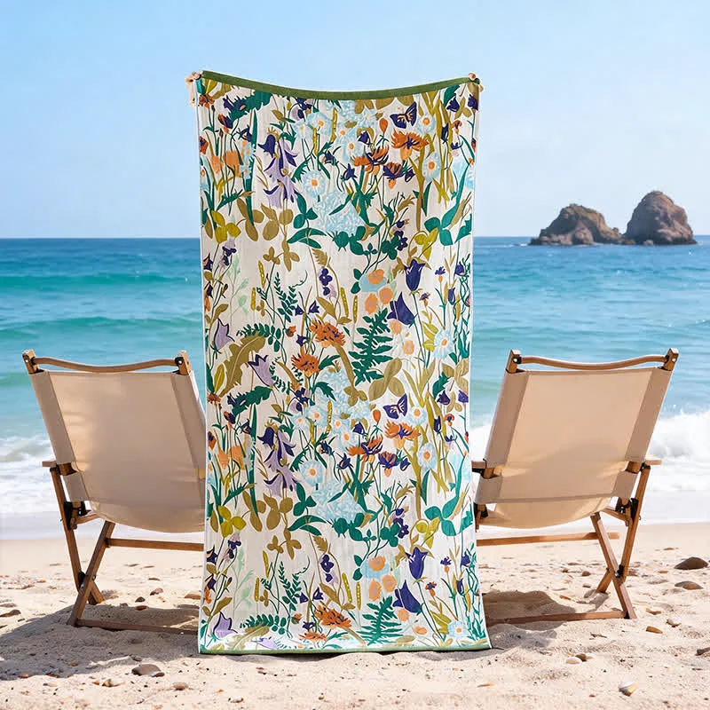 Genuine Ownkoti 4-Layer Floral Cotton Muslin Beach amp Bath Towel Premium Material