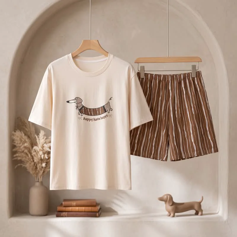 Dependable Ownkoti Walking Dachshund Cotton Lounge Set Versatile
