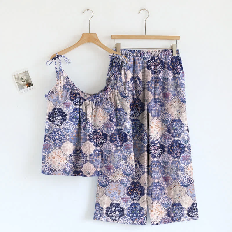 High-Quality Ownkoti Bohemian Print Cami Loungewear Set Effective