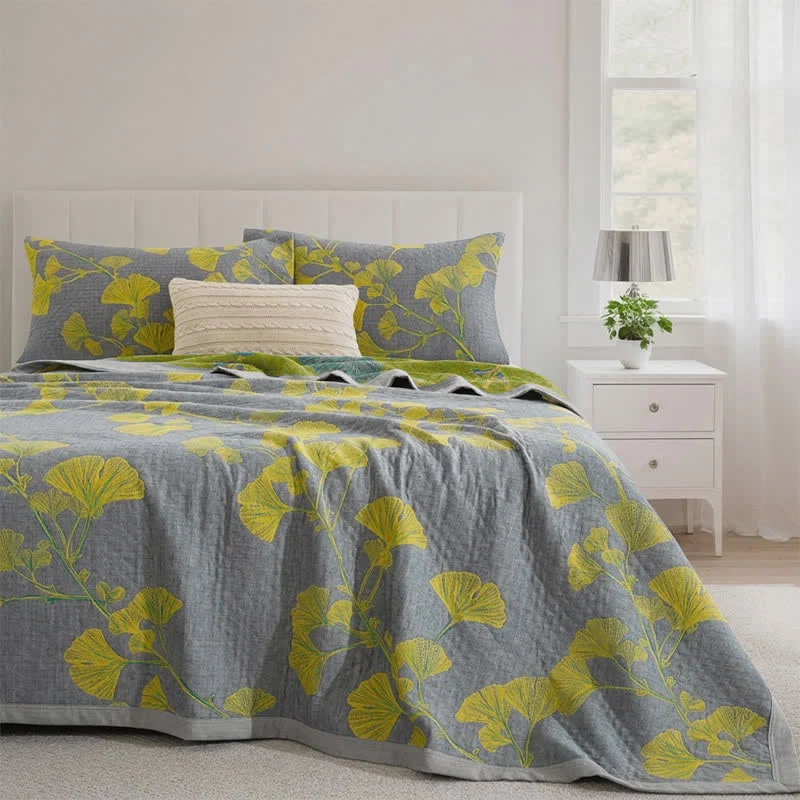 Top-Quality Ownkoti Retro Garden Flower Cotton Reversible Quilt Responsible