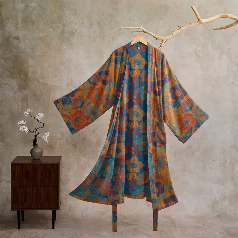 Reliable Ownkoti Vintage Flower Cotton Kimono Robe Premium