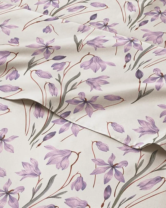 User-Friendly Floral Sheets - Pink Floral Bed Sheet Set - 1 Flat amp 2 Fitted amp 2 Pillowcases w Deep Pockets - Wrinkle amp Fade - Boho Botanical Bedding - Ultra-Soft Breathable amp Cooling - Split King Size Set Fast