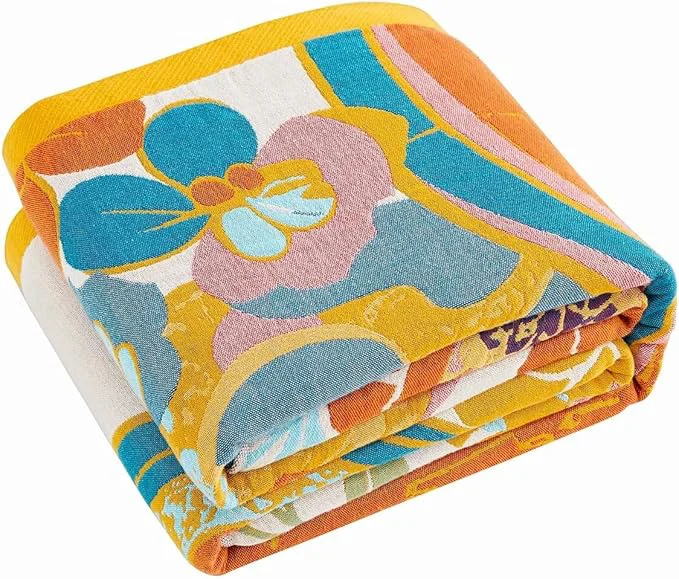 Crafted Boho Throw Blanket Lightweight Blankets for Summer Cotton Bohemian Decorative Throw Blanket 50 quot x60 quot Reversible Muslin Breathable Woven Farmhouse Blankets Quilt First-Class