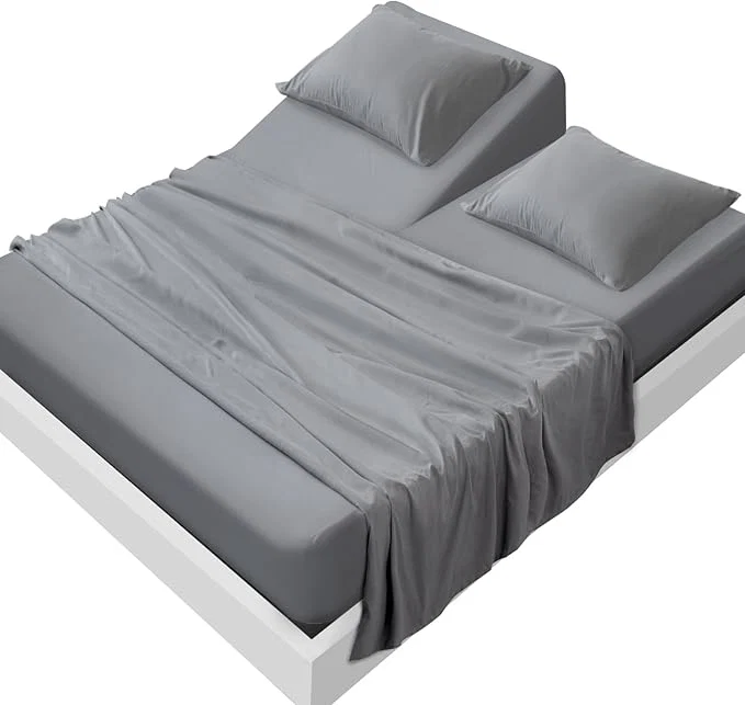 Green SPRINGSPIRIT Split Top King Sheets Sets for Adjustable Bed 4 Piece Bed Sheets Set Deep Pockets Extra Soft and Breathable Bedding Sheets Grey Powerful