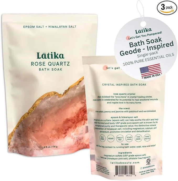 Durable Latika Geode-Inspired Bath Soak Single Pack- Rose Quartz World-Class