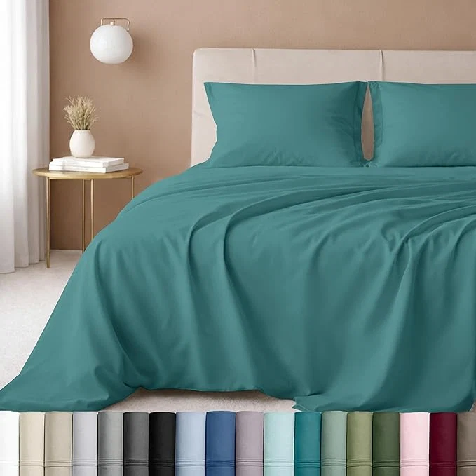 Detailed California Design Den Deep Pocket Queen Sheet Set - Luxury 600 Thread Count Cotton Sheets Sateen Queen Size Sheets Deep Pocket Set Bed Sheet Set Queen Size Cotton - Teal Trusted