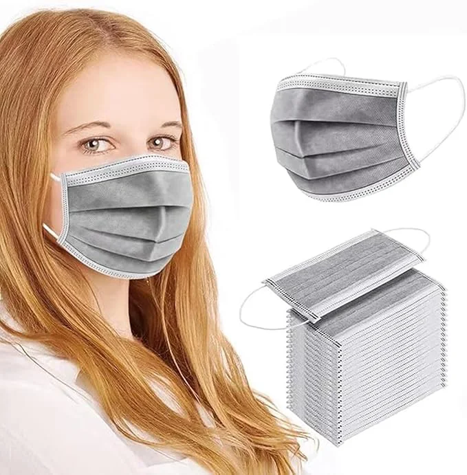 Powerful 100PCS Masks Grey Disposable Face Mask 3 Ply Breatherable Face Masks Fast