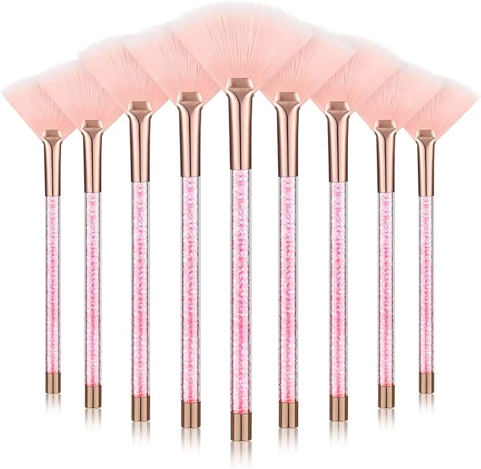 Responsible 9 Pieces Facial Fan Mask Brushes Soft Facial Applicator Brushes Tools Outstanding