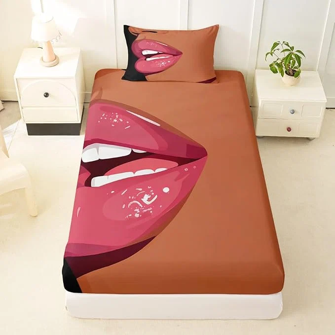 Top-Quality Erosebridal Black Girls Pink Fitted Sheet for Kids African Black Women Twin Bedding Set Vogue Fashion Gorgeous Bed Sheets for Girls Women Teens Minimalist Romantic Makeup Sheets with 1 Pillow Case Contemporary