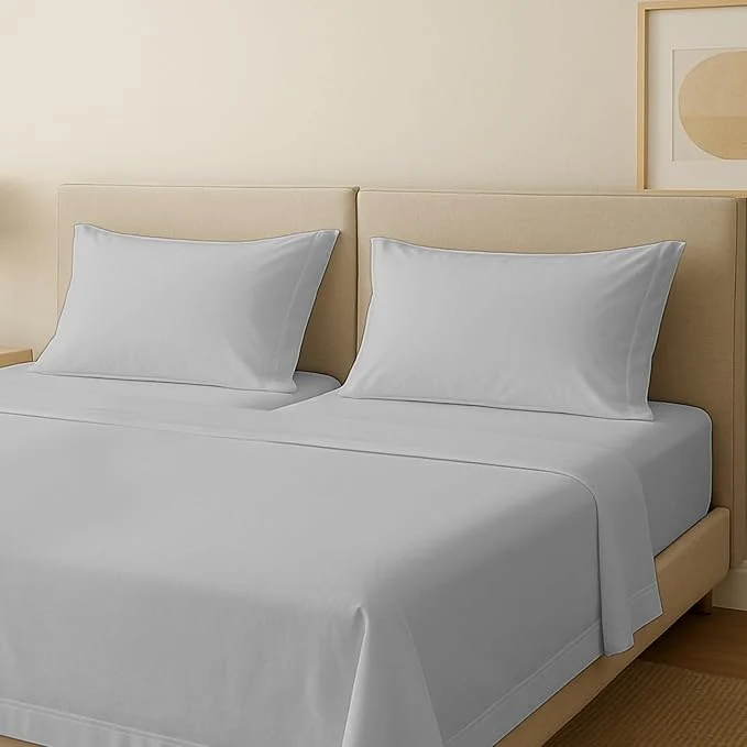 Detailed Carressa Linen Egyptian Cotton Split King Sheets Sets for Adjustable Bed - 600 Thread Count 5 PC Top Split King Sheets 16 quot Deep Pocket Soft Cooling Sheets for Split King Adjustable Bed - Silver Original