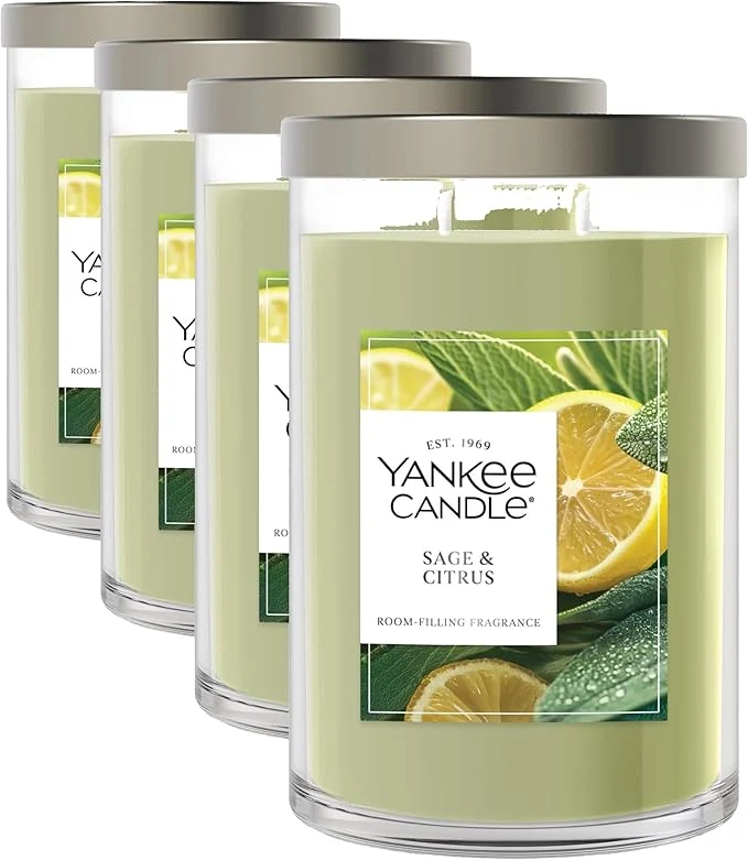 Casual Yankee Candle Sage Citrus Scented Signature 20oz Large Tumbler 2-Wick High-Performance