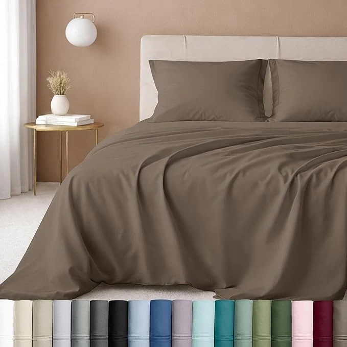 Trusted California Design Den Twin Bed Sheets Cotton 600 Thread Count Sateen Soft Twin Sheet Set Deep Pockets Mushroom - Taupe Brown Next-Generation