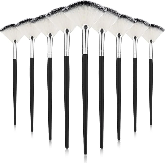 Exceptional 9 Pieces Facial Fan Mask Brushes Soft Facial Applicator Brushes Tools Practical