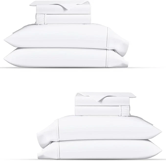 Long-Lasting TEXAS LINEN CO. Organic Cotton Percale Sheets Twin Size Pack or 2 - Soft Crisp amp Cooling Organic Cotton Sheets Twin Size 6 PC White Dorm Room Percale Weave Bed Sheet Set GOTS Proven