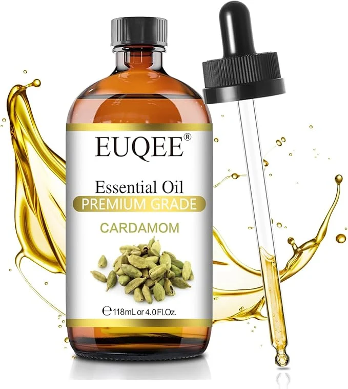 Eco-Friendly EUQEE Cardamon Essential Oil 118 ml Large Bottle Premium Cardamon Oil Authentic