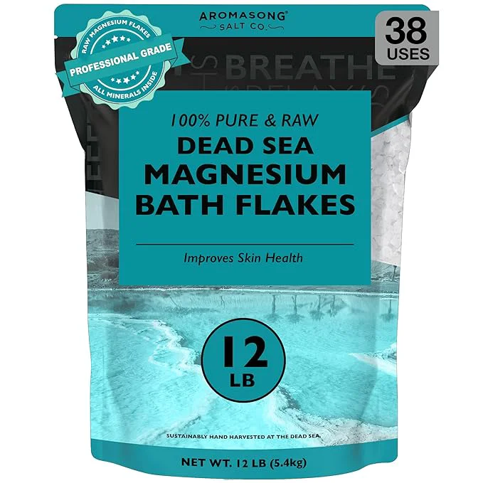 Specialty Aromasong Magnesium Flakes for Bath from The Dead Sea- 12 LB Resealable Pack Fast