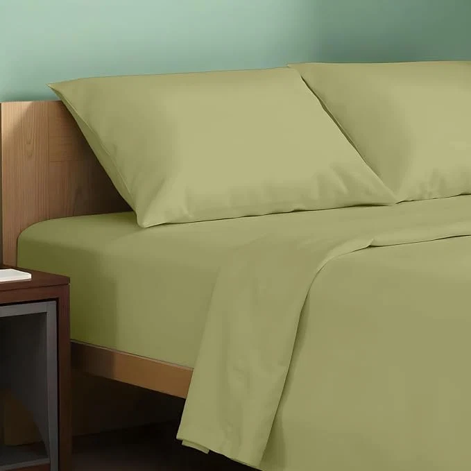 Long-Lasting Texas Linen Co. Organic Cotton Sheets Twin XL Size - 3 PC Organic Cotton Twin XL Percale Weave Sheet Set Soft Cooling Crisp amp Breathable 16 quot Deep Pocket Hotel Quality Bedding Set - Sage Green Fast
