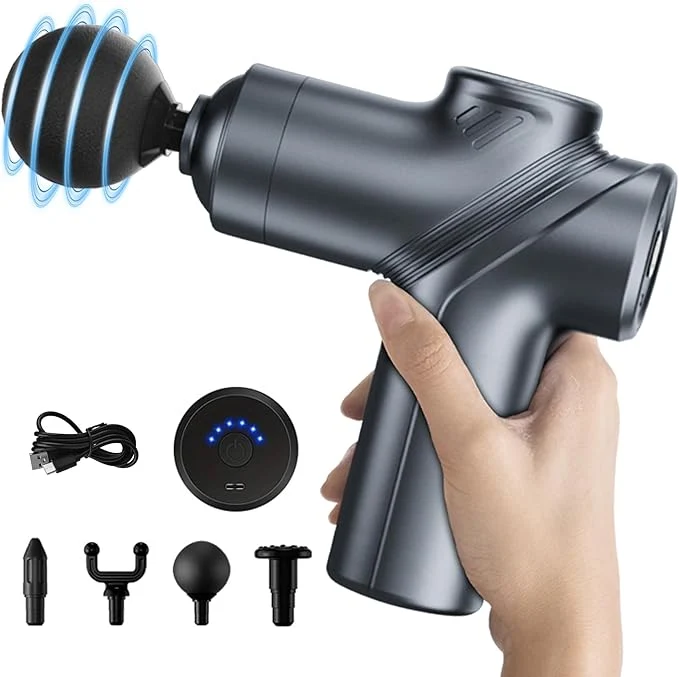 Trendy LEERCON Massage Gun Deep Tissue Silent Brushless Motor and Portable Massage Gun Minimalist