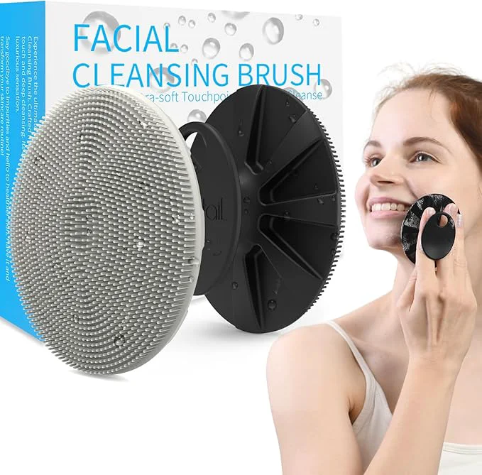 Eco-Friendly BEAUTAIL Silicone Face Scrubber 2 Pack Manual Facial Cleansing Brush Gentle Casual