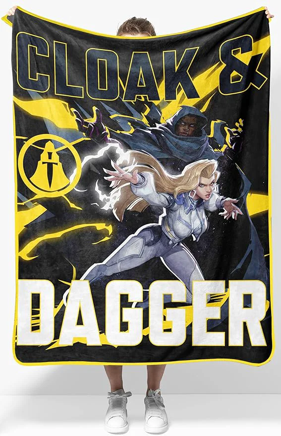 Quality Jay Franco Kids Plush Throw Blanket – Soft amp Cozy Fleece Throw for Bedroom amp Couch Décor Licensed Product Multi - Marvel Rivals Clock amp Dagger 40x50 - Travel Blanket Original