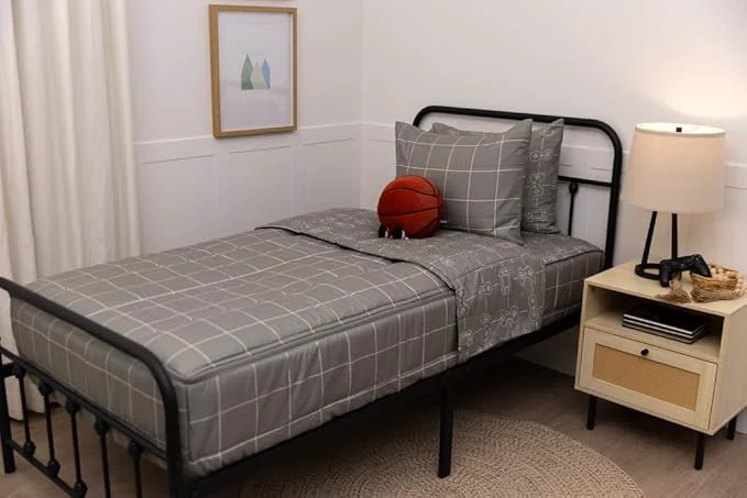 Traditional Beddy 39 s Video Game Themed Durable Zipper Bedding for Kids Bed in a Bag Gray Comforter amp Sheets with Gaming Controller Design for Gamers Includes Pillowcase amp Pillow Sham Easy to Make amp Wash Contemporary