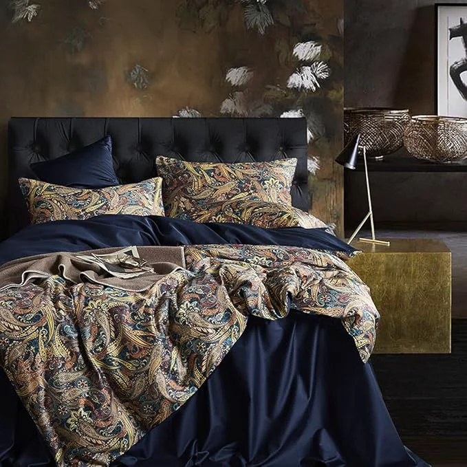 Sustainable Cupocupa Duvet Cover King Size Set Boho Floral Pattern King Duvet Cover Set for King Size Bed Vintage Soft Bedding Leaf Print Paisley Duvet Cover with Pillowcases Effective