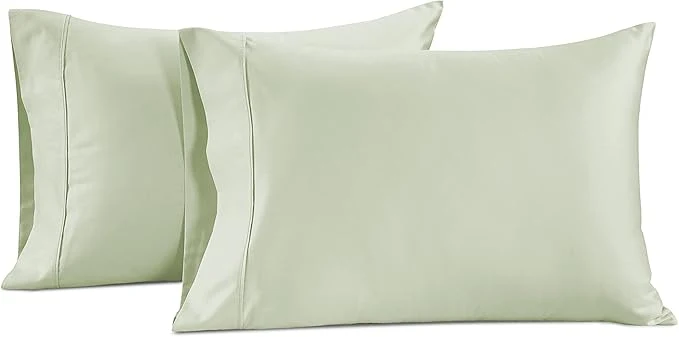 Stylish LANE LINEN Pillow Case Covers King Set of 2 Egyptian Cotton Sateen Soft Cool amp Smooth 1000 Thread Count Cases - Mineral Pure
