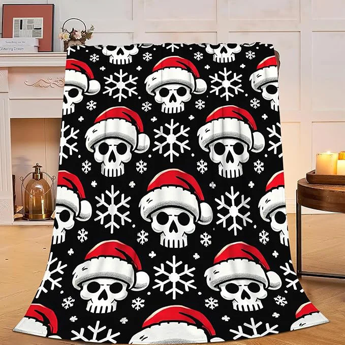 Exclusive Gothic Christmas Skull Blanket Super Soft Warm Fluffy Fleece Flannel Throw Blanket Cozy Fuzzy Plush Stuff Bedding Blankets Gifts for Women Kids Boys Girls Adults 50 quot X40 quot Secure