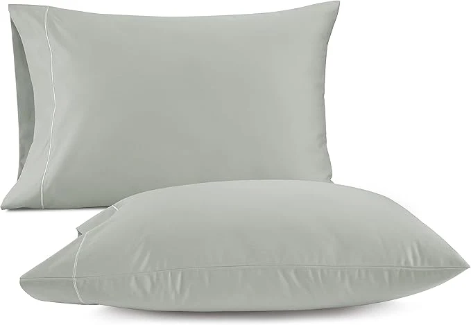 Exceptional LANE LINEN Egyptian Cotton Pillow Cases Queen Size Set of 2 20 quot x30 quot - 1000 Thread Count Luxury Sateen Cotton Pillowcases - Queen Sage Green Pillow Case - Mineral Dependable