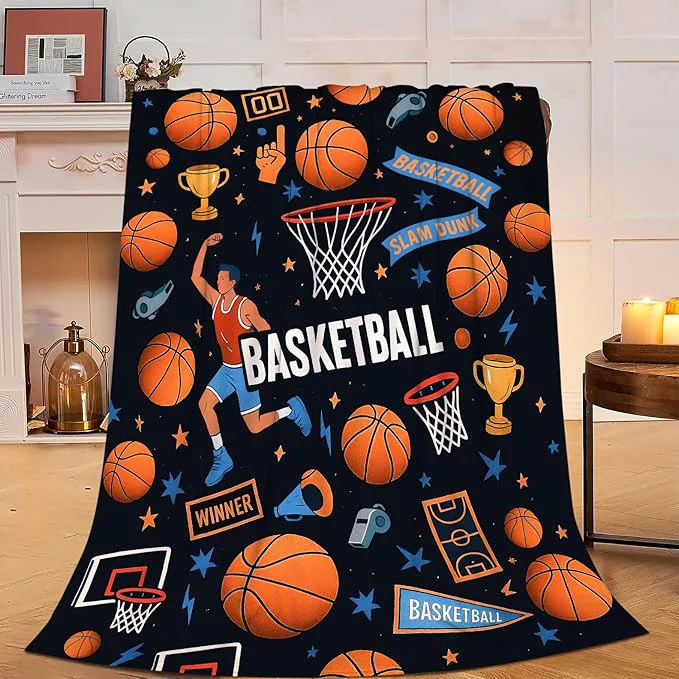 High-End Basketball Blanket Super Soft Warm Fluffy Fleece Flannel Ball Sports Throw Blanket Cozy Fuzzy Plush Stuff Bedding Blankets Gifts for Teens Boys Kids Women Girls Adults 80 quot X60 quot Exceptional