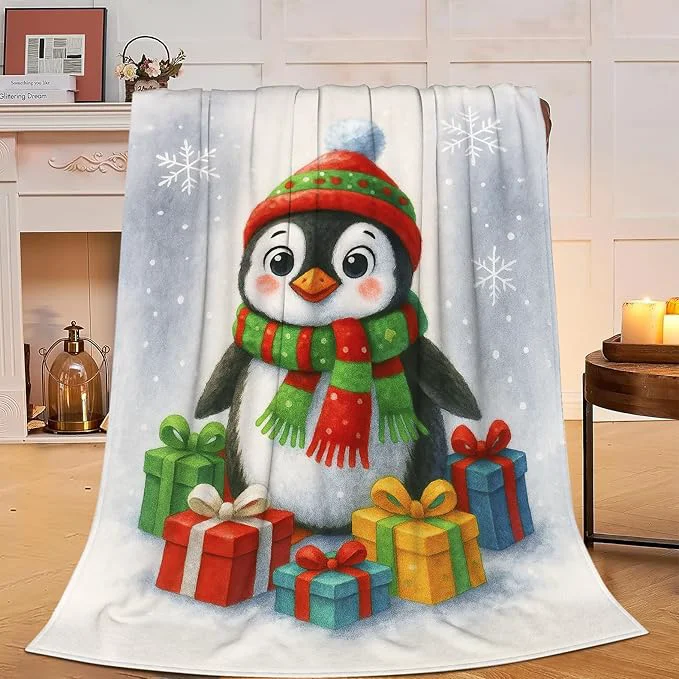 Selected Christmas Penguin Blanket Super Soft Warm Fluffy Fleece Flannel Animal Throw Blanket Cozy Fuzzy Plush Stuff Bedding Blankets Gifts for Women Kids Boys Girls Adults 80 quot X60 quot Modern