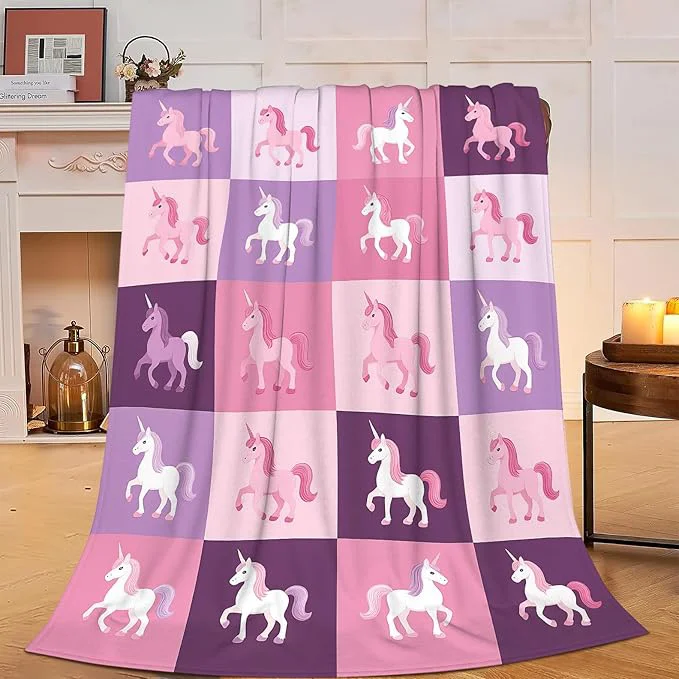 Secure Unicorn Blanket Super Soft Warm Fluffy Fleece Flannel Fantasy Throw Blanket Cozy Fuzzy Plush Stuff Bedding Blankets Gifts for Women Kids Boys Girls Adults 60 quot X50 quot Exclusive