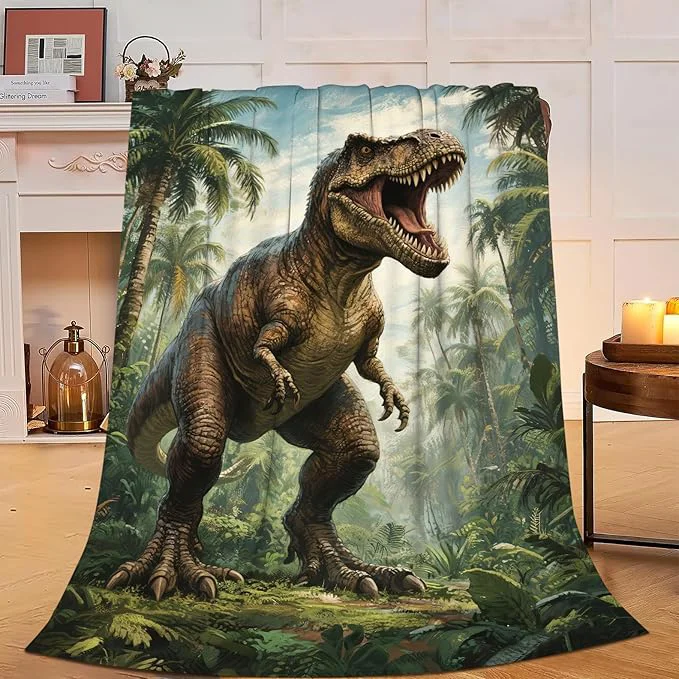 Casual Dinosaur Tyrannosaurus Rex Blanket Super Soft Warm Fluffy Fleece Flannel Throw Blanket Cozy Fuzzy Plush Stuff Bedding Blankets Gifts for Women Kids Boys Girls Adults 50 quot X40 quot Superior