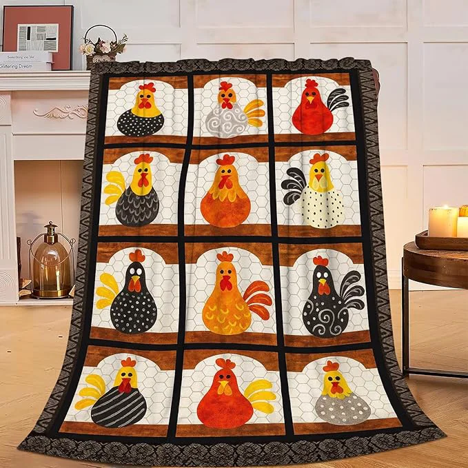Excellent Chicken Blanket Super Soft Warm Fluffy Fleece Flannel Rooster Animal Throw Blanket Cozy Fuzzy Plush Stuff Bedding Blankets Gifts for Women Kids Boys Girls Adults 80 quot X60 quot Detailed
