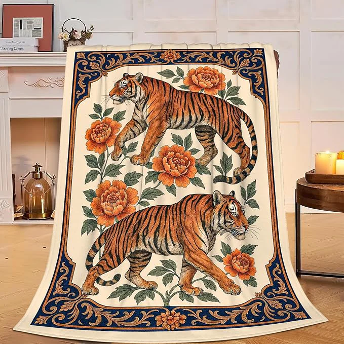 Professional Tiger Blanket Super Soft Warm Fluffy Fleece Flannel Asian Oriental Animal Throw Blanket Cozy Fuzzy Plush Stuff Bedding Blankets Gifts for Women Kids Boys Girls Adults 60 quot X50 quot Proven