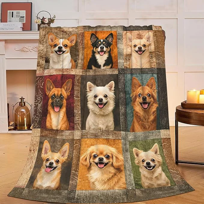 Lightweight Chihuahua Blanket Super Soft Warm Fluffy Fleece Flannel Dog Animal Throw Blanket Cozy Fuzzy Plush Stuff Bedding Blankets Gifts for Women Kids Boys Girls Adults 80 quot X60 quot Relaxed