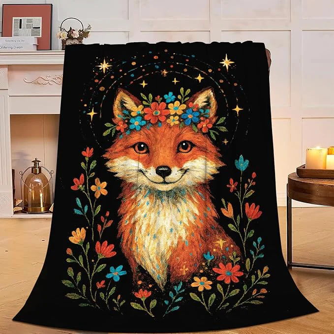 Solid Fox Blanket Super Soft Warm Fluffy Fleece Flannel Animal Throw Blanket Cozy Fuzzy Plush Stuff Bedding Blankets Gifts for Women Kids Boys Girls Adults 60 quot X50 quot Official