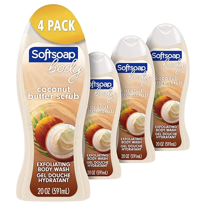 Fast Softsoap Body Wash Coconut Butter Scrub Exfoliating Body Wash 20 Ounce Certified