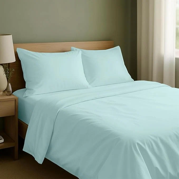 Fine Crafted California Design Den Queen Sheet Set - Natural Cotton Sheets Queen Size Bed Set with Deep Pockets Soft Sateen Weave Breathable and Durable Bedding Seafoam Authentic
