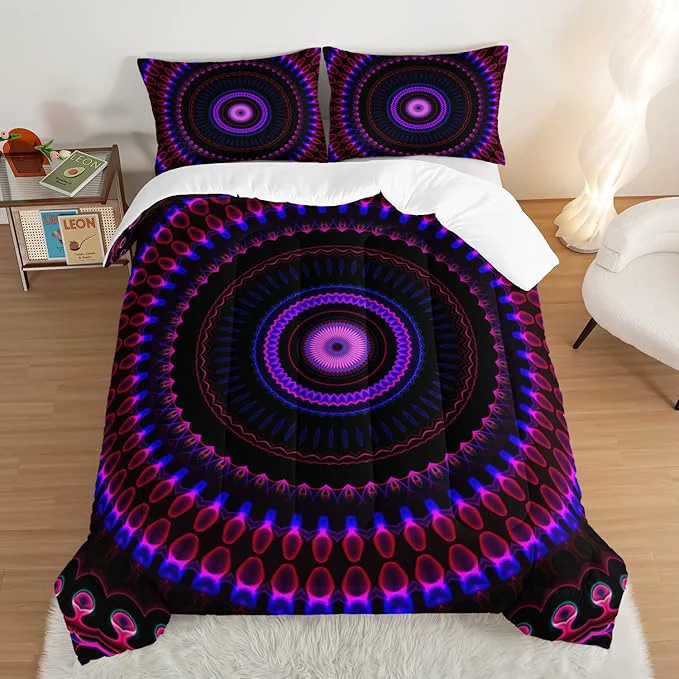 Superior Mandala Printed Comforter Set King Size Bedding Sets for Girls Bohemian Style Twin Bed Comforter Set for Kids Girls Teens Women Bedroom Decor with 2 Pillowcases. Dependable