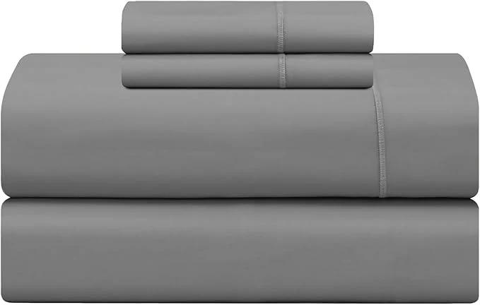 Artisan Feather amp Stitch 500 TC King Size 4pc Damask Bed Sheet Set Soft Cotton Breathable Bedsheets 18 quot Deep Pockets Sateen Weave Striped Bedding Mattress Resort Hotel Luxury Decor - Charcoal Slate Official