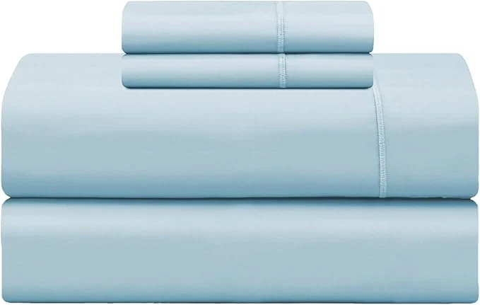 Responsible Feather amp Stitch 500 TC Full Size 4pc Damask Bed Sheet Set Soft Cotton Breathable Bedsheets 18 quot Deep Pockets Sateen Weave Striped Bedding Mattress Resort Hotel Luxury Decor - Feather Blue Outstanding