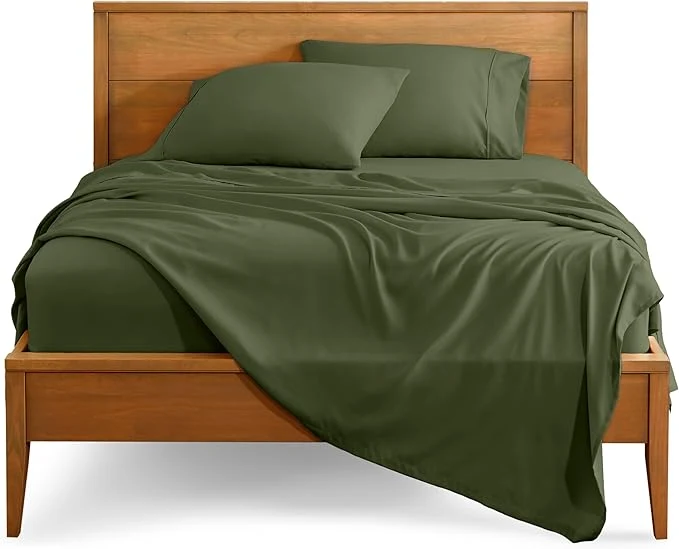 Unique Bare Home California King Sheet Set - 1800 Ultra-Soft Microfiber Cal King Bed Sheets - Double Brushed - Deep Pockets - Easy Fit - 4 Piece Set - Bed Sheets California King Cypress Casual