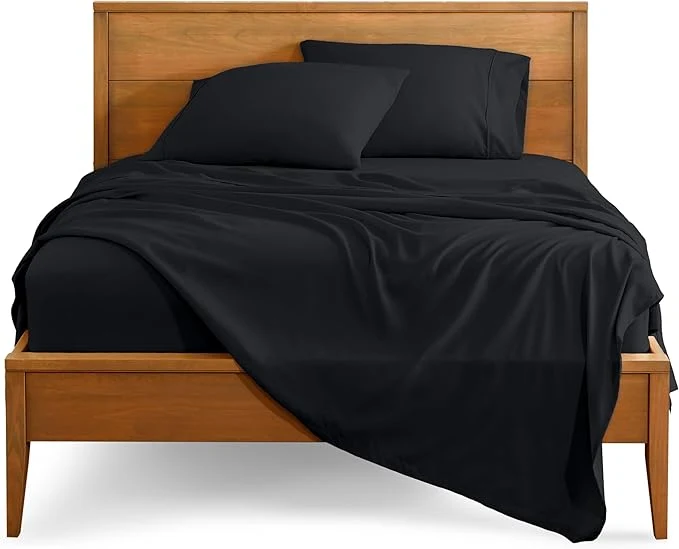 Advanced Bare Home Twin XL Sheet Set - 1800 Ultra-Soft Microfiber Twin Extra Long Bed Sheets - Double Brushed - Deep Pockets - Easy Fit - 3 Piece Set - Bedding Sheets amp Pillowcases Twin XL Black Eco-Friendly
