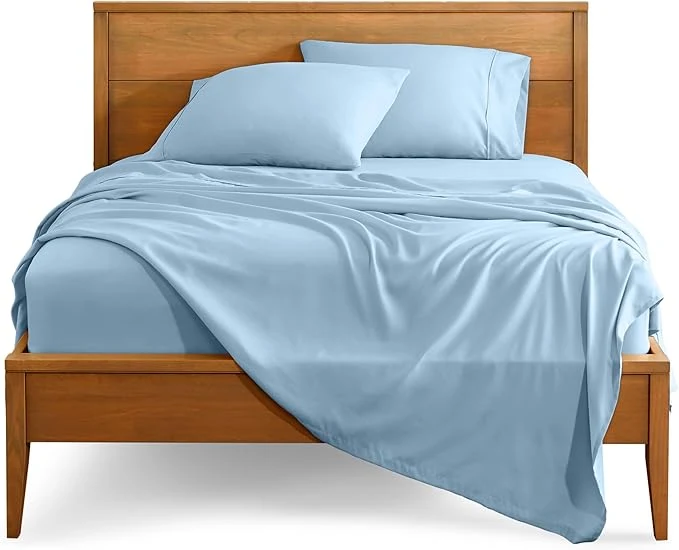 Lightweight Bare Home Twin Sheet Set - 1800 Ultra-Soft Microfiber Twin Bed Sheets - Double Brushed - Deep Pockets - Easy Fit - 3 Piece Set - Bedding Sheets amp Pillowcases Twin Light Blue Advanced