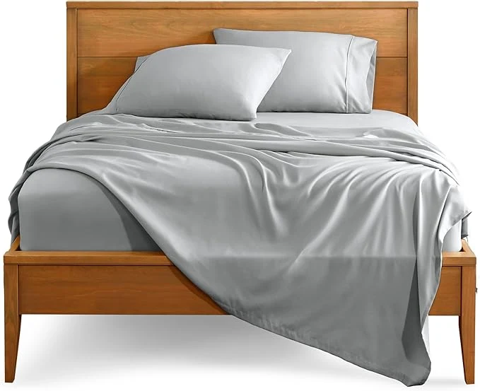 Sophisticated Bare Home King Sheet Set - 1800 Ultra-Soft Microfiber King Bed Sheets - Double Brushed - Deep Pockets - Easy Fit - 4 Piece Set - Bedding Sheets amp Pillowcases King French Grey Premium