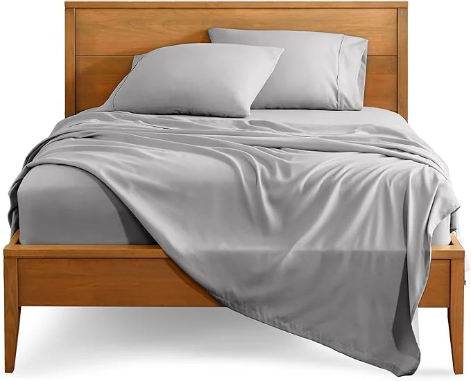 Unique Bare Home Full Sheet Set - 1800 Ultra-Soft Microfiber Full Bed Sheets - Double Brushed - Deep Pockets - Easy Fit - 4 Piece Set - Bedding Sheets amp Pillowcases Full Light Grey Sophisticated
