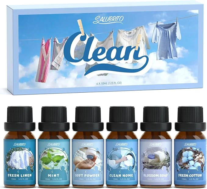 Luxury SALUBRITO Clean Fragrance Oils Set Premium Essential Oils Set Easy-to-Use