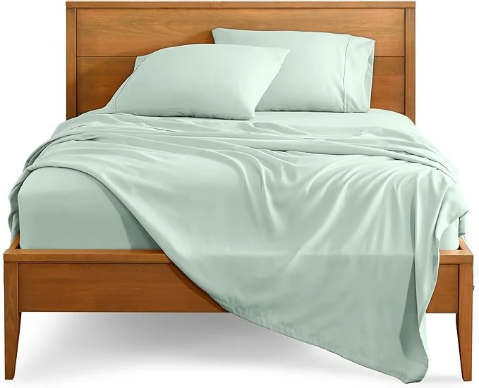 Classic Bare Home Split Head Flex King Sheet Set - 1800 Ultra-Soft Microfiber Bed Sheets - Double Brushed - Deep Pockets - Easy Fit - 4 Piece Set - Bedding Sheets amp Pillowcases Spring Mint